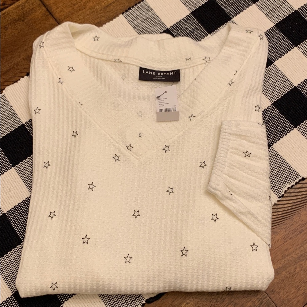 Lane Bryant white waffle knit